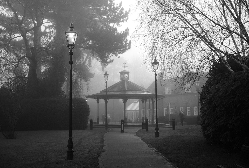 FUJIFILM X-E2 35mm f1.4 1/256s Horsham Park in the Fog