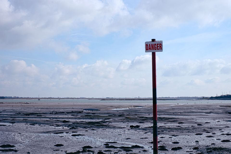 Danger Sign at Langstone Harbour