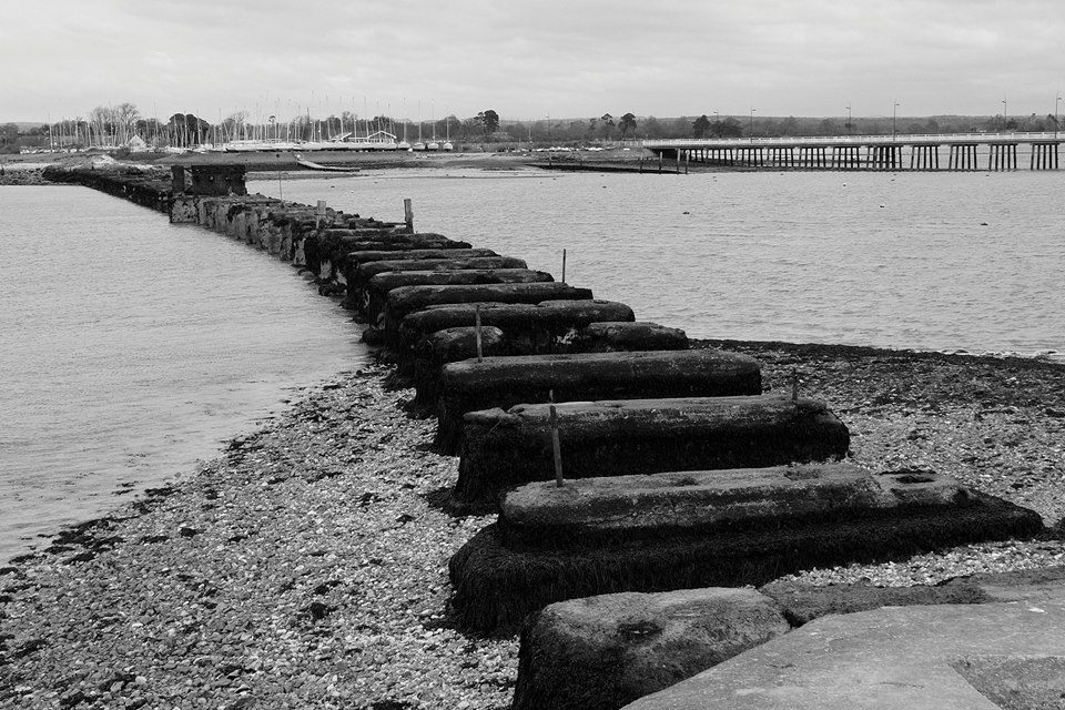 Remains of the Hayling Billy bridge