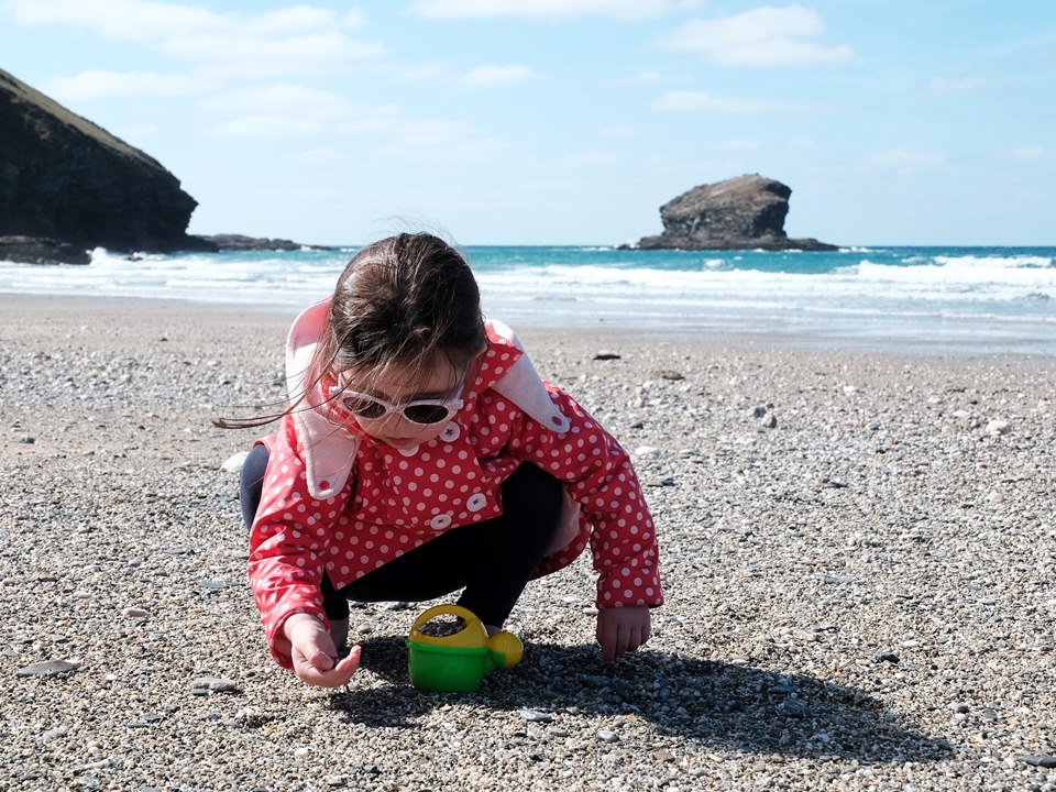 Playing on the beach